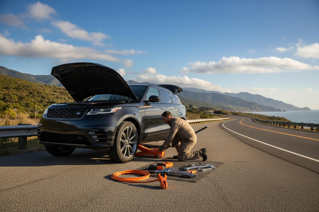 高端真实汽车应急工具背景图